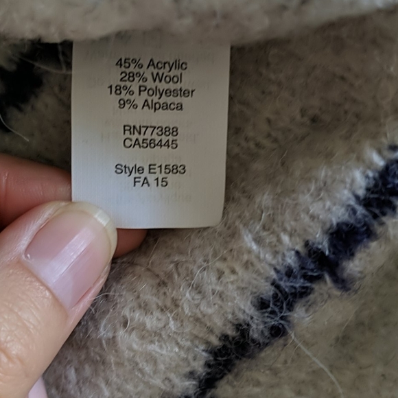 Madewell Grey Boucle Knit Roundtrip Striped Cozy Sweater - Picture 6 of 6